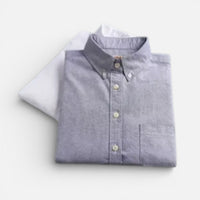 Simon | Herren Hemd Knopfleiste Klassischer Kragen Business Casual Zeitlos in Grau