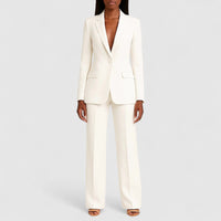 Dorothée | Damen Hosenanzug Taillierter Blazer Business Elegant Modern in Weiß
