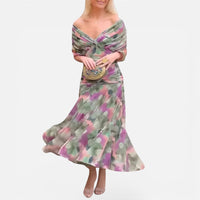Éloise | Damen Schulterfreies Midikleid Drapierung Elegant Festlich in Lila