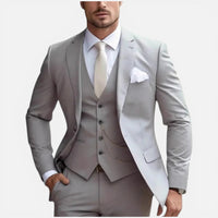 Armand | Herren Anzug Set Weste Slim Fit Business Elegant Hochzeit in Grau