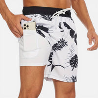 Thibault | Herren Badehose Handy-Tasche Praktisch Sommer Strand Komfort in Weiß