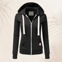 Luna - Modischer Hoodie mit Zipper in Schwarz