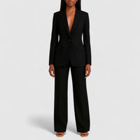 Dorothée | Damen Hosenanzug Taillierter Blazer Business Elegant Modern in Schwarz