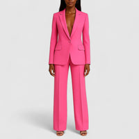 Dorothée | Damen Hosenanzug Taillierter Blazer Business Elegant Modern in Rosa