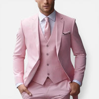 Armand | Herren Anzug Set Weste Slim Fit Business Elegant Hochzeit in Rosa