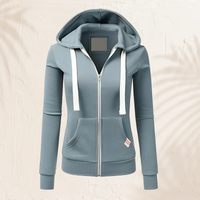 Luna - Modischer Hoodie mit Zipper in Hellblau