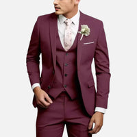 Armand | Herren Anzug mit Weste Elegant Dreiteilig Business Festlich in Lila
