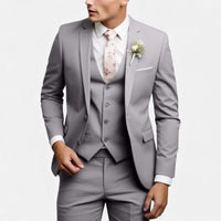 Armand | Herren Anzug mit Weste Elegant Dreiteilig Business Festlich in Grau