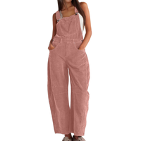 Imogen | Damen Latzhose Overall mit Weitem Bein in Rosa