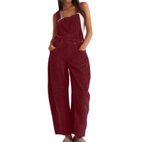 Imogen | Damen Latzhose Overall mit Weitem Bein in Burgunder