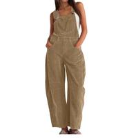 Imogen | Damen Latzhose Overall mit Weitem Bein in Braun
