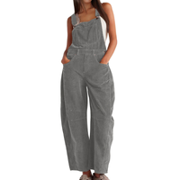 Imogen | Damen Latzhose Overall mit Weitem Bein in Grau