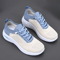 Ingrid | Damen Plateau Sneaker mit Schnürung in Blau