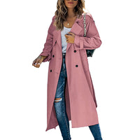 Ingrid | Langer Mantel mit Knopfleiste in Rosa