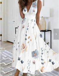 Jacqueline | Damen Ärmelloses Blumenkleid im A-Linien-Stil in Gelbe Blume
