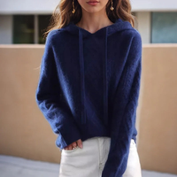 Jamie | Kuscheliger Strick Hoodie in Blau