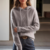Jamie | Kuscheliger Strick Hoodie in Grau