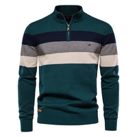LENNOX – Warmer Strickpullover mit Reißverschluss für den Winter in Grün