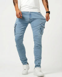 Dario | Bequeme Stretch Cargo-Hose für jeden Tag in Blau