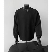 Jonas | Herren Grobstrick Pullover mit V-Kragen in Schwarz