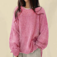 Wera | Damen Oversized Langärmliger Pullover in Rosa