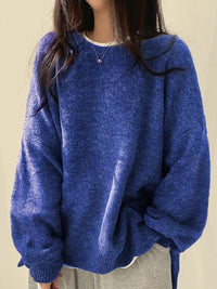 Wera | Damen Oversized Langärmliger Pullover in Blau