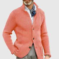 Jovel | Herren strukturierte Strickjacke im Blazer-Stil in Lachs