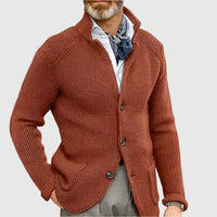 Jovel | Herren strukturierte Strickjacke im Blazer-Stil in Rostrot