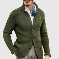 Jovel | Herren strukturierte Strickjacke im Blazer-Stil in Moos