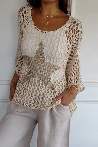 Jenta | Elegantes Strick-Sternen-Shirt