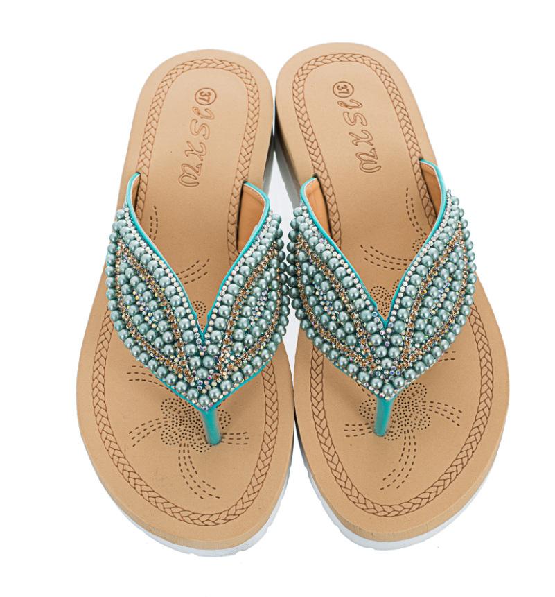Perla | Stilvolle Perlensandalen in Übergröße für Damen