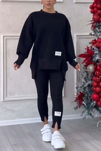 Comfy Oversized Sweatsuit in Schwarz