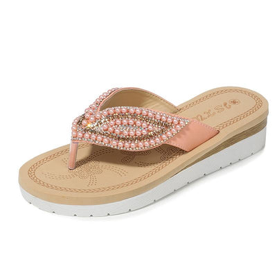 Perla | Stilvolle Perlensandalen in Übergröße für Damen