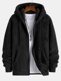 Raydel - Plüsch-Winterjacke für Herren in Schwarz