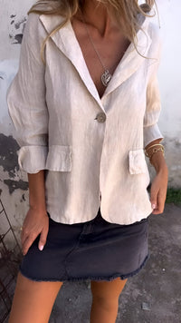 Ellie™ - Minimalistischer Blazer in Khaki