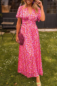 Bianca™ - Elegantes Langkleid mit V-Ausschnitt in Pink