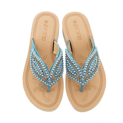 Perla | Stilvolle Perlensandalen in Übergröße für Damen