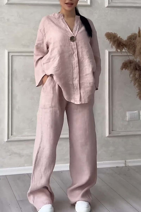 Langärmeliges Oberteil und Hosen-Set für Damen