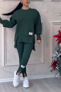 Comfy Oversized Sweatsuit in Dunkelgrün