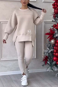 Comfy Oversized Sweatsuit in Beige