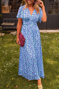 Bianca™ - Elegantes Langkleid mit V-Ausschnitt in Blau