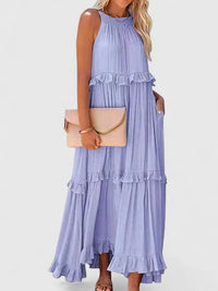 Julia | Damen Elegantes Drapiertes Maxikleid in Lila