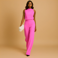 Almerra - Damen-Jumpsuit ohne Ärmel mit weitem Schnitt in Rosa