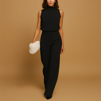 Almerra - Damen-Jumpsuit ohne Ärmel mit weitem Schnitt in Schwarz