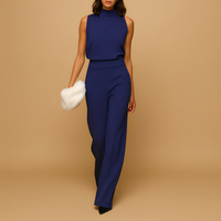 Almerra - Damen-Jumpsuit ohne Ärmel mit weitem Schnitt in Blau