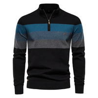 LENNOX – Warmer Strickpullover mit Reißverschluss für den Winter in Marineblau