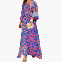 Kalinda | Fließendes Alloverdruck Maxikleid in Lila