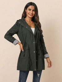 Karin | Damen Wasserabweisende Windbreaker Regenjacke in Dunkelgrau