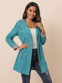 Karin | Damen Wasserabweisende Windbreaker Regenjacke in Türkis