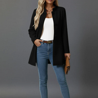 Karoline | Langer Eleganter Trenchcoat in Schwarz